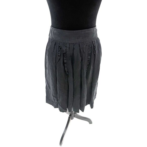 Elie Tahari black 100% silk aline knee length skirt - Picture 2 of 8